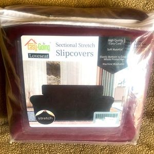 Easy Going Loveseat Sectional Slipcover- WINE
